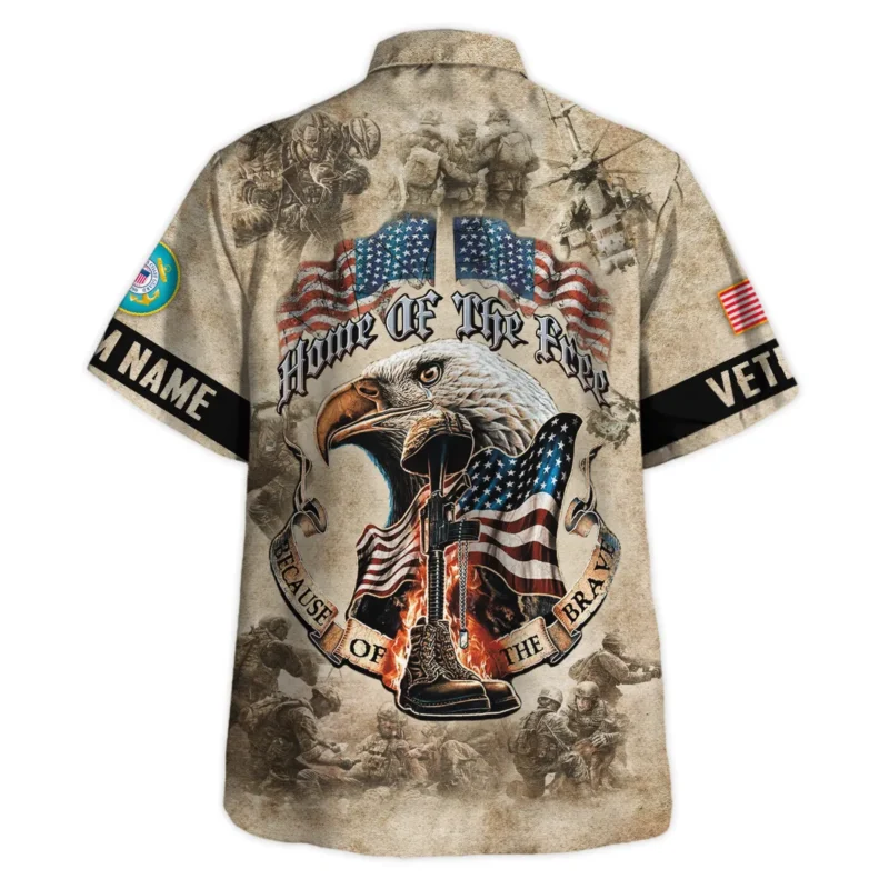 Personalized Home Of The Free Because Of The Brave Veteran U.S. Coast Guard Apparel All Over Prints BLVTR140824A2CG - Hawaiian Shirt