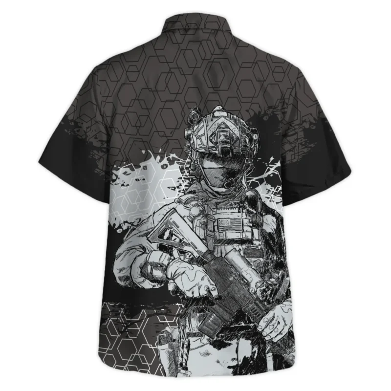 Proudly Served Hexagon Pattern Veteran U.S. Army Apparel All Over Prints BLVTR210824A1AM - Hawaiian Shirt