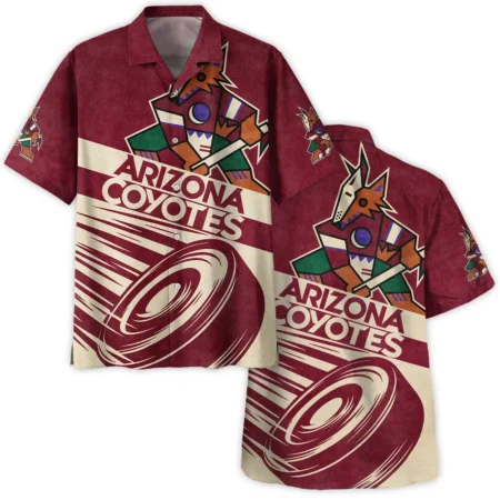 Ice Hockey Puck Arizona Coyotes National Hockey League All Over Prints BLNHL020924ACHW - Hawaiian Shirt