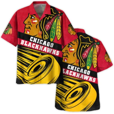 Ice Hockey Puck Chicago Blackhawks National Hockey League All Over Prints BLNHL020924CBHW - Hawaiian Shirt