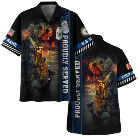 Personalized Proudly Served Veteran U.S. Navy Apparel All Over Prints BLVTR130824A1NV - Hawaiian Shirt