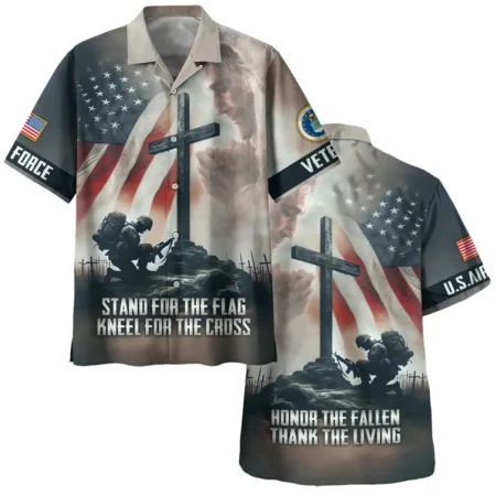 Stand For The Flag Kneel For The Cross Veteran U.S. Air Force Apparel All Over Prints BLVTR130824A2AF - Hawaiian Shirt