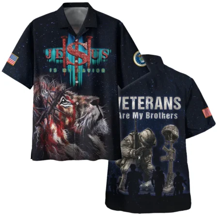 Jesus My Savior Veterans My Brothers U.S. Air Force Apparel All Over Prints BLVTR130824A3AF - Hawaiian Shirt