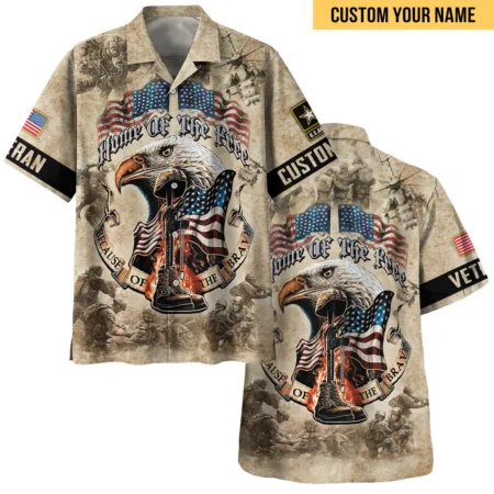 Personalized Home Of The Free Because Of The Brave Veteran U.S. Army Apparel All Over Prints BLVTR140824A2AM - Hawaiian Shirt