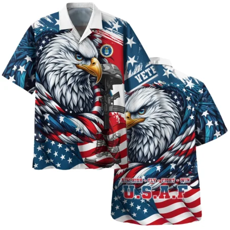 Eagle US Flag Veteran Motto Of The U.S. Air Force Apparel All Over Prints BLVTR140824A3AF - Hawaiian Shirt