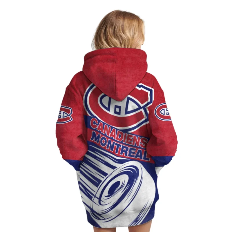 Ice Hockey Puck Montreal Canadiens National Hockey League All Over Prints BLNHL020924MCHDR - Hoodie Dress