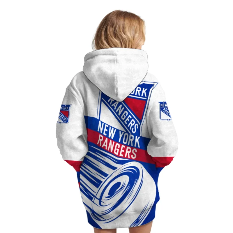 Ice Hockey Puck New York Rangers National Hockey League All Over Prints BLNHL020924NYRHDR - Hoodie Dress