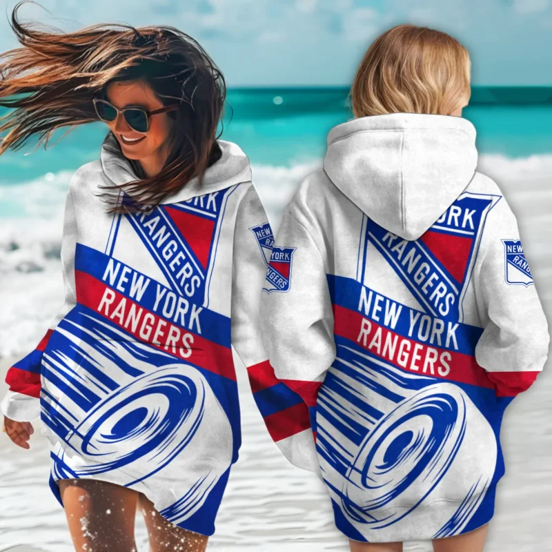 Ice Hockey Puck New York Rangers National Hockey League All Over Prints BLNHL020924NYRHDR - Hoodie Dress