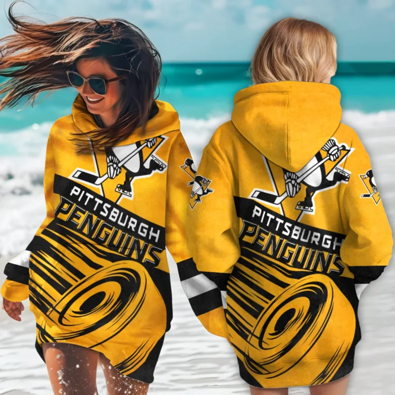 Ice Hockey Puck Pittsburgh Penguins National Hockey League All Over Prints BLNHL020924PPHDR - Hoodie Dress