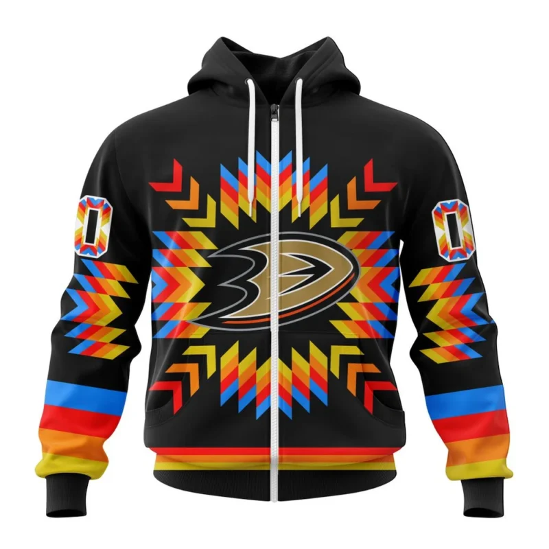 NHL Personalized Name And Number, Anaheim Ducks Special Design With Native Pattern,QTNHL Personalized Name And Number,080524B1041