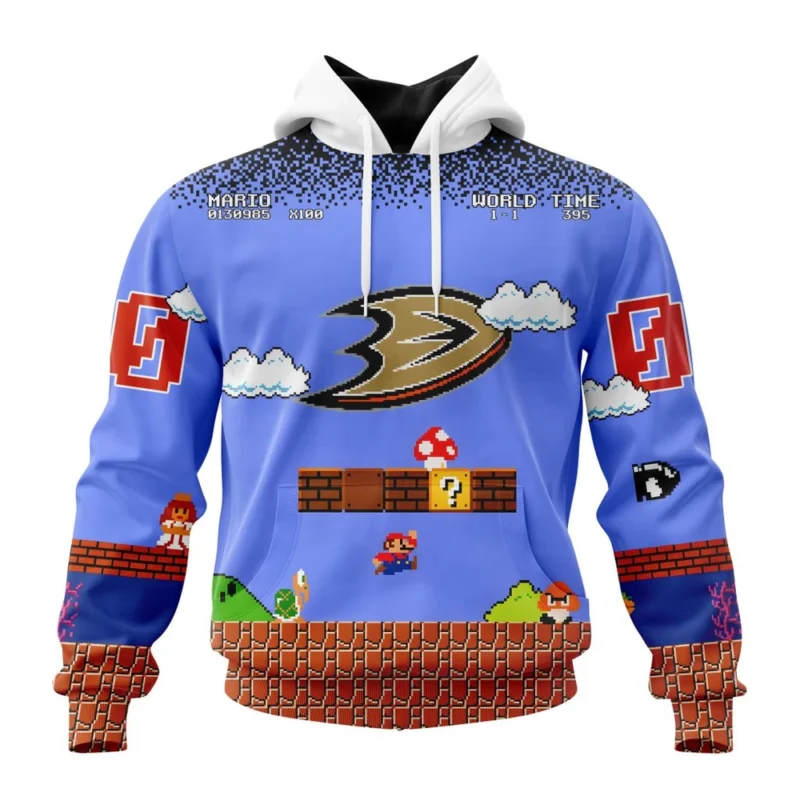 NHL Anaheim Ducks Special Kits With Super Mario Game Design,QTNHL080524A127