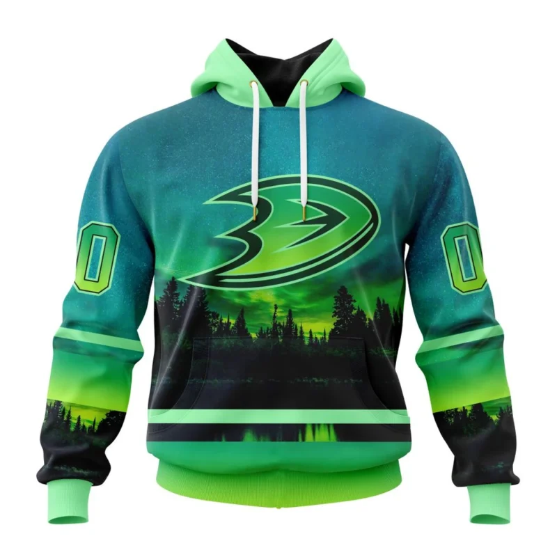 NHL Anaheim Ducks Special Northern Lights Design,QTNHL080524A1389