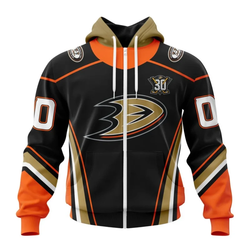 NHL Personalized Name And Number, Anaheim Ducks  Personalized Home With 30Th Anniversary Logo,QTNHL Personalized Name And Number,080524B1565