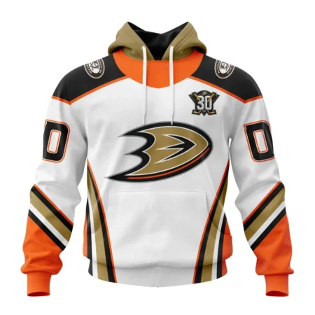 NHL Anaheim Ducks Personalized  Away With 30Th Anniversary Logo,QTNHL080524A1566