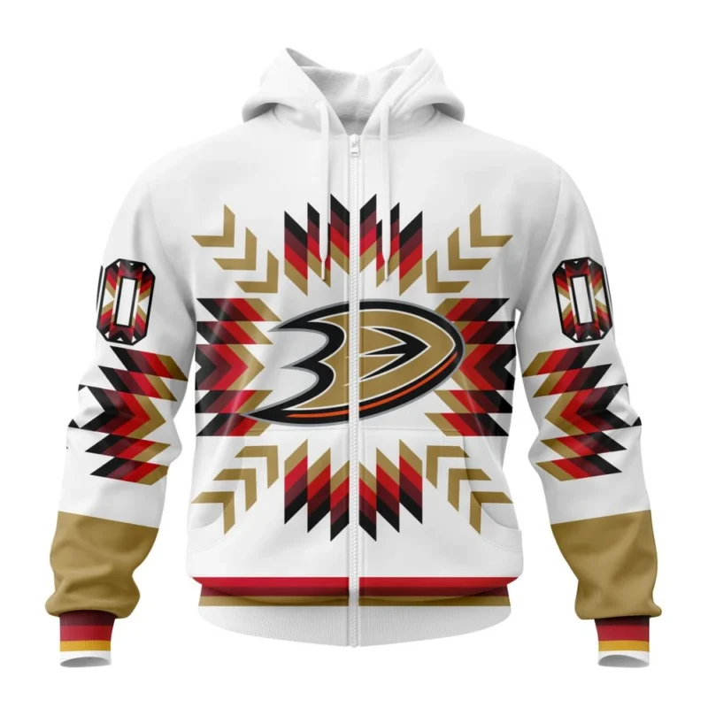 NHL Personalized Name And Number, Anaheim Ducks Special Design With Native Pattern,QTNHL Personalized Name And Number,080524B1594