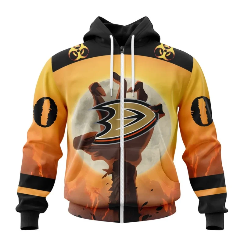 NHL Personalized Name And Number, Anaheim Ducks Special Zombie Design For Halloween,QTNHL Personalized Name And Number,080524B1952