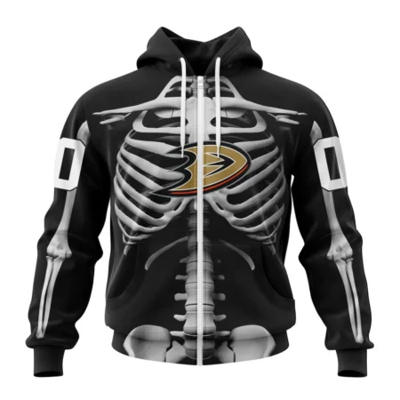 NHL Personalized Name And Number, Anaheim Ducks Special Skeleton Costume For Halloween,QTNHL Personalized Name And Number,080524B2041