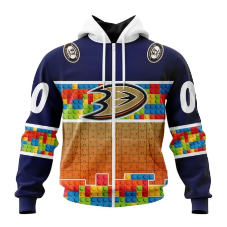 NHL Personalized Name And Number, Anaheim Ducks Special Autism Awareness Design ,QTNHL Personalized Name And Number,080524B2252