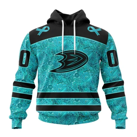 NHL Anaheim Ducks Special Design Fight Ovarian Cancer,QTNHL080524A2433