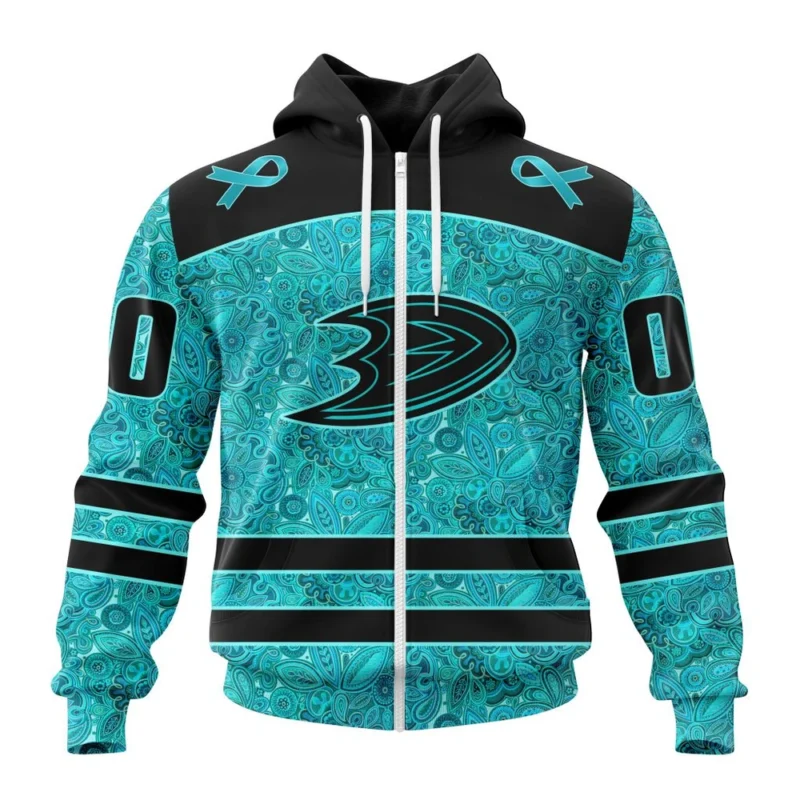 NHL Personalized Name And Number, Anaheim Ducks Special Design Fight Ovarian Cancer,QTNHL Personalized Name And Number,080524B2433