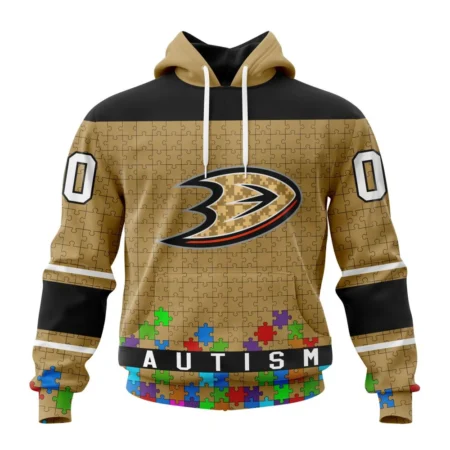 NHL Anaheim Ducks, Specialized Unisex Kits Hockey Fights Against Autism,QTNHL080524A2673