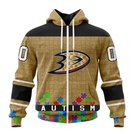 NHL Personalized Name And Number, Anaheim Ducks, Specialized Unisex Kits Hockey Fights Against Autism,QTNHL Personalized Name And Number,080524B2673