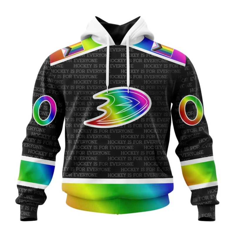 NHL Anaheim Ducks Special Pride Design Hockey Is For Everyone,QTNHL080524A2724