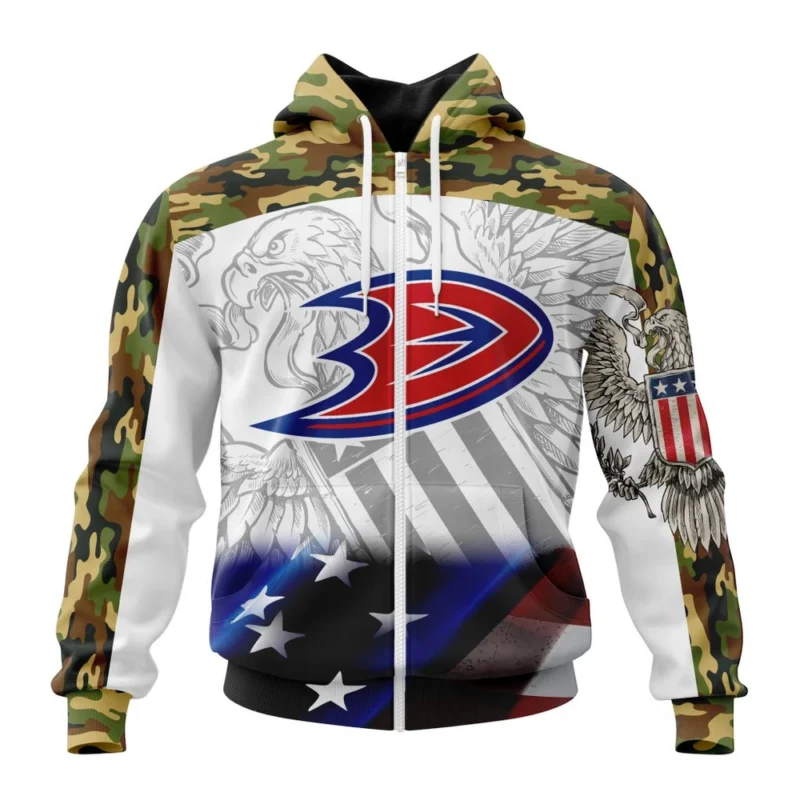 NHL Anaheim Ducks, Specialized Design With Our America Flag And Our America Eagle,QTNHL 080524B3458