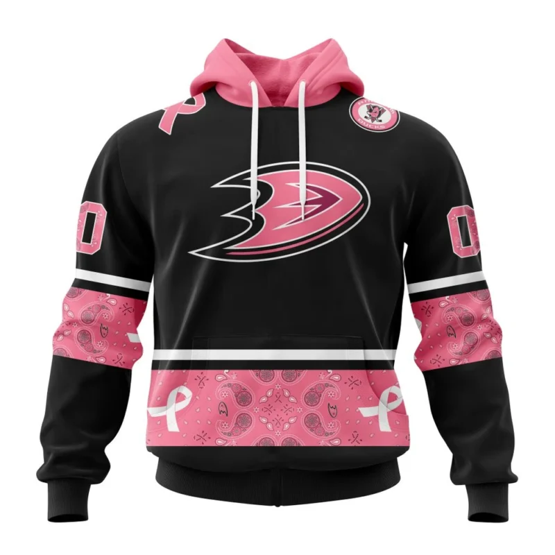 NHL Anaheim Ducks, Specialized Design In Classic Style With Paisley, In October We Wear Pink Breast Cancer,QTNHL080524A3604