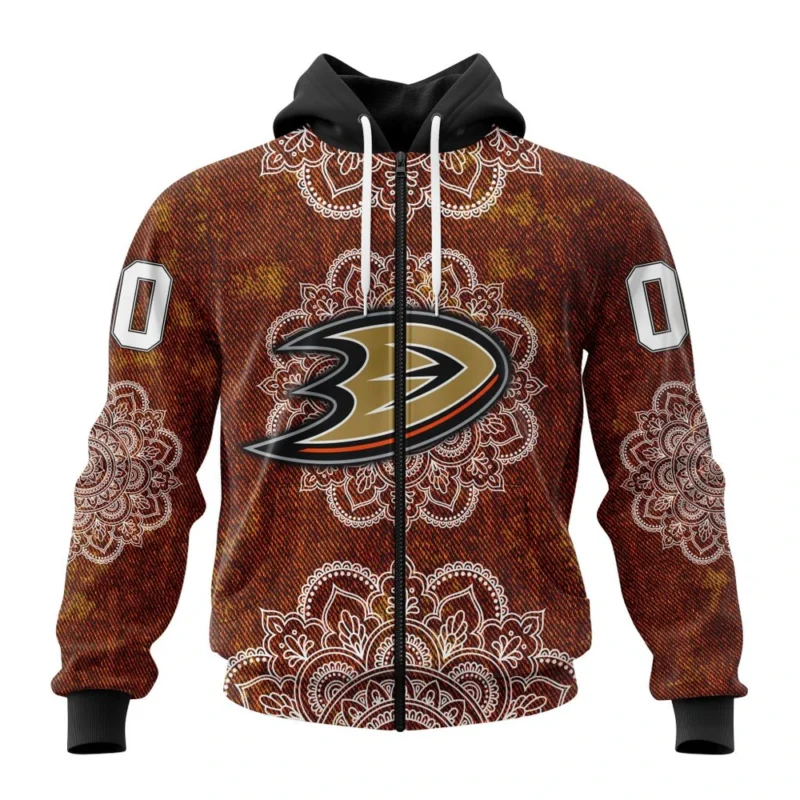 NHL Personalized Name And Number, Anaheim Ducks, Specialized Mandala Style,QTNHL Personalized Name And Number,080524B431