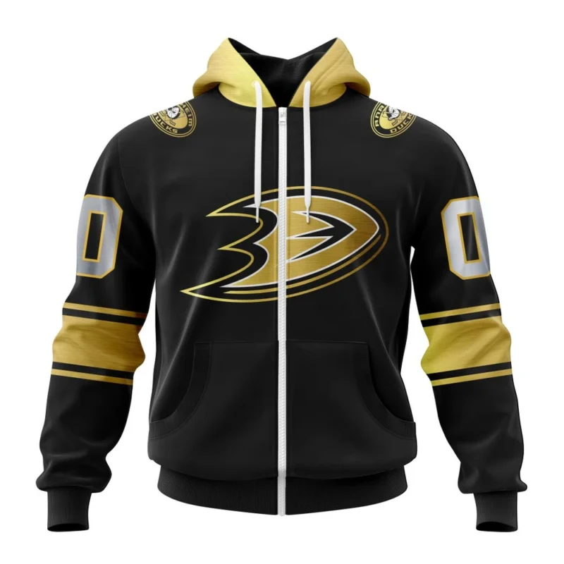 NHL Personalized Name And Number, Anaheim Ducks Special Black And Gold Design,QTNHL Personalized Name And Number,080524B785