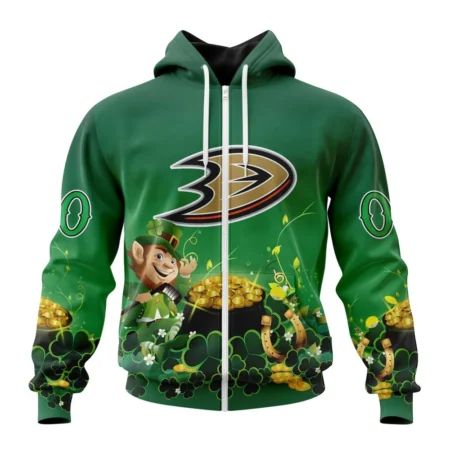 NHL Personalized Name And Number, Anaheim Ducks Special Design For St. Patrick' Day,QTNHL Personalized Name And Number,080524B915