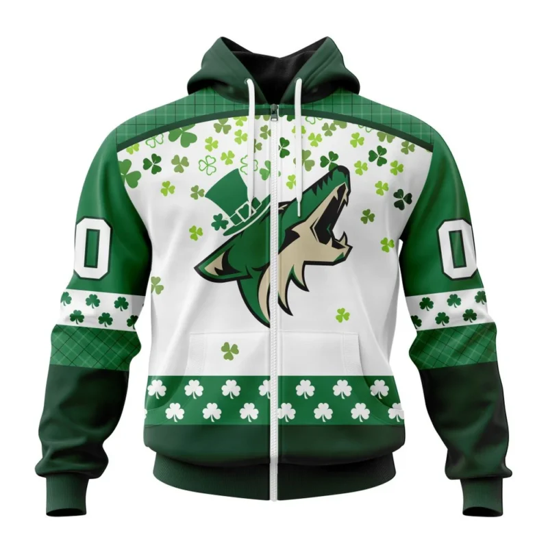 NHL Personalized Name And Number, Arizona Coyotes Special Design For St. Patrick Day,QTNHL Personalized Name And Number,080524B1260