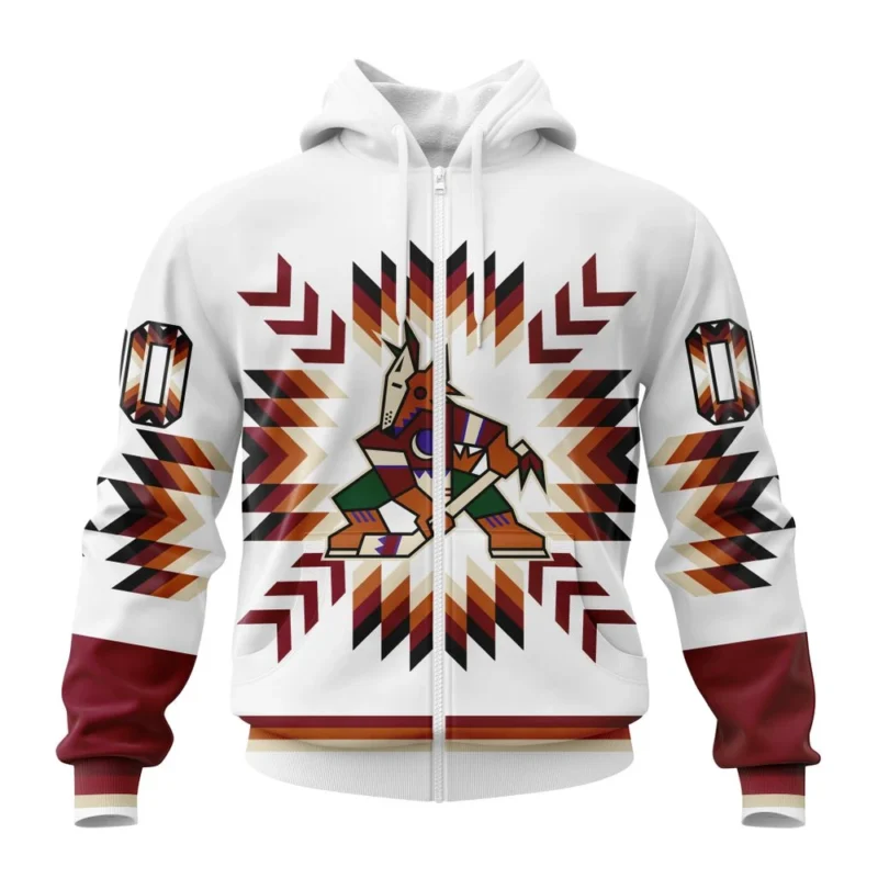 NHL Personalized Name And Number, Arizona Coyotes Special Design With Native Pattern,QTNHL Personalized Name And Number,080524B1595