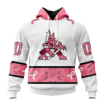 NHL Arizona Coyotes In Classic Style With Paisley, In October We Wear Pink Breast Cancer,QTNHL080524A1686