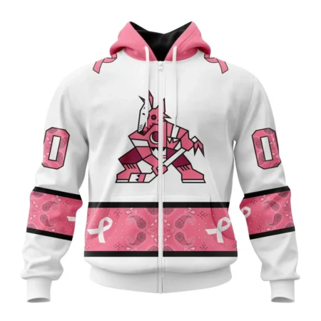 NHL Personalized Name And Number, Arizona Coyotes In Classic Style With Paisley, In October We Wear Pink Breast Cancer,QTNHL Personalized Name And Number,080524B1686