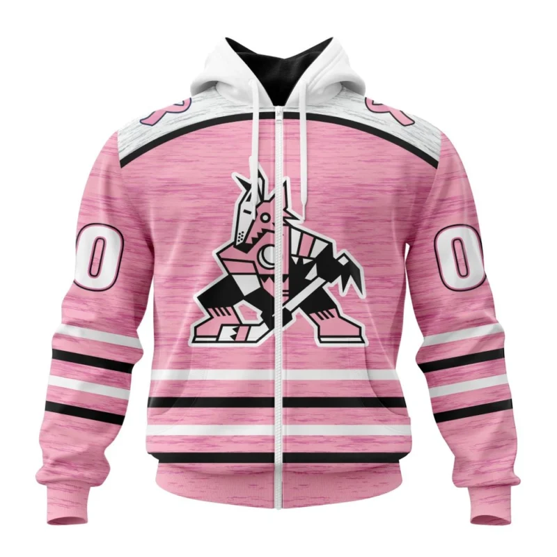 NHL Personalized Name And Number, Arizona Coyotes Special Pink Fight Breast Cancer Design,QTNHL Personalized Name And Number,080524B1760