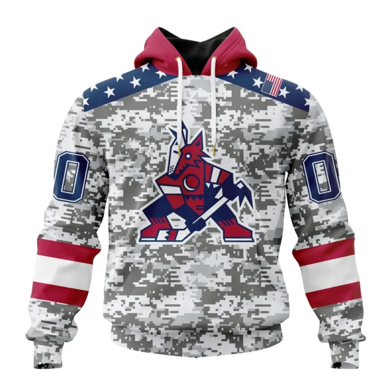 NHL Arizona Coyotes Special Camo Design For Veterans Day,QTNHL080524A1816