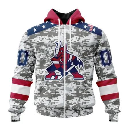 NHL Personalized Name And Number, Arizona Coyotes Special Camo Design For Veterans Day,QTNHL Personalized Name And Number,080524B1816