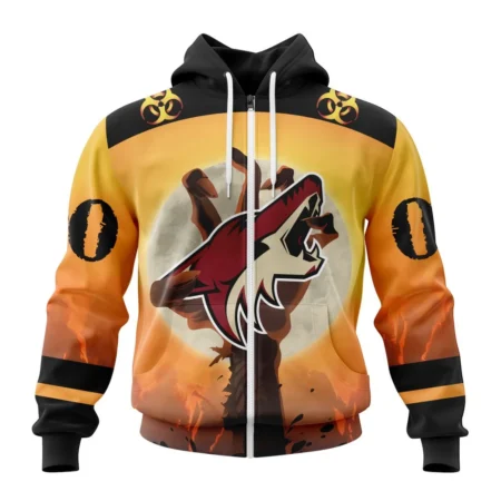 NHL Personalized Name And Number, Arizona Coyotes Special Zombie Design For Halloween,QTNHL Personalized Name And Number,080524B1953