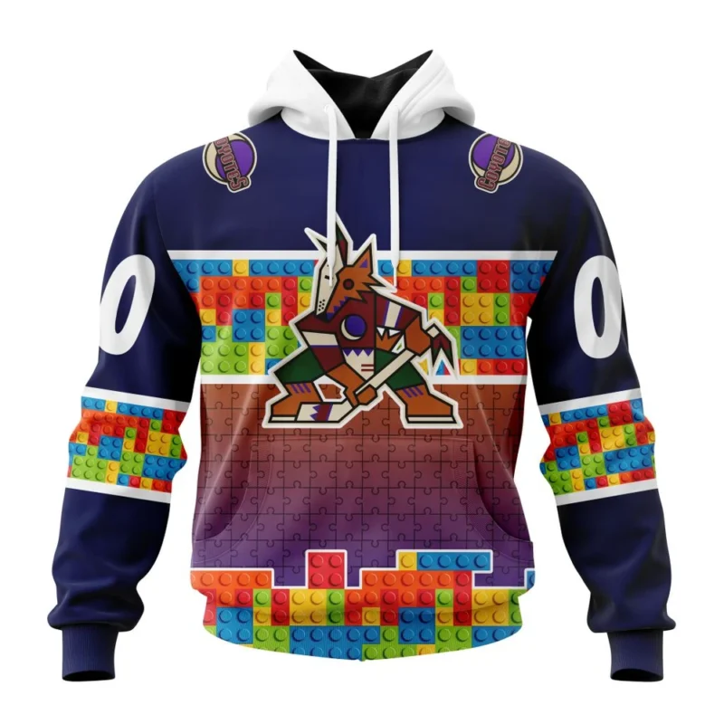 NHL Arizona Coyotes Special Autism Awareness Design ,QTNHL080524A2253