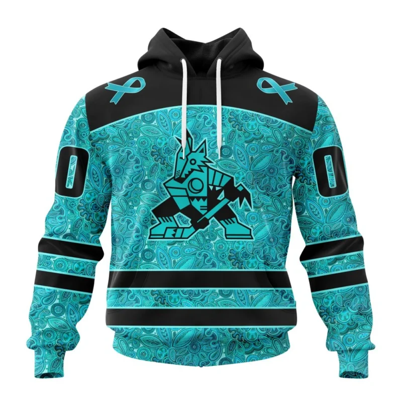 NHL Arizona Coyotes Special Design Fight Ovarian Cancer,QTNHL080524A2434