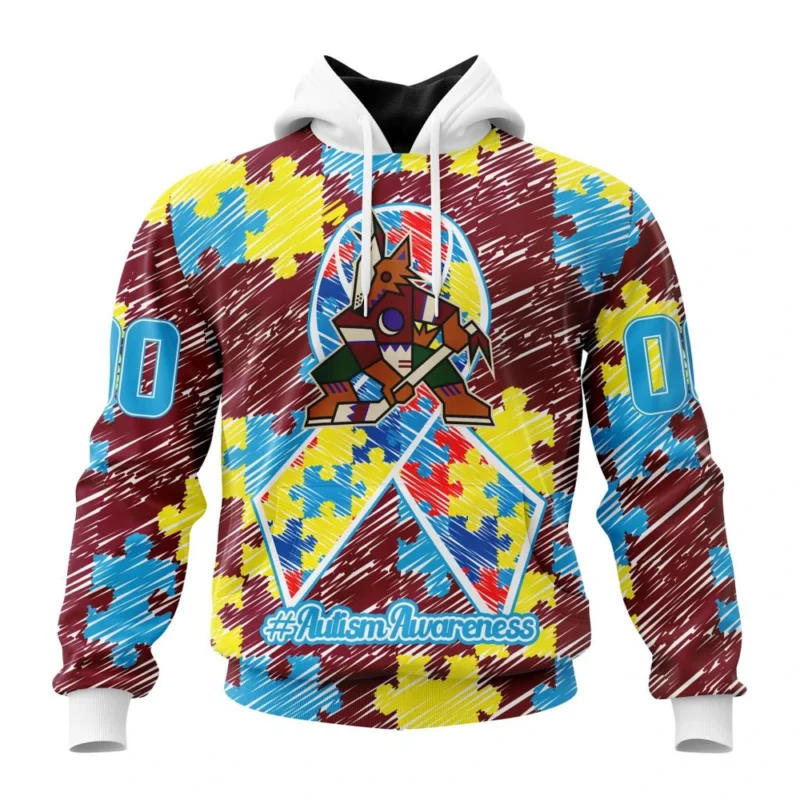 NHL Arizona Coyotes Special Autism Awareness Design,QTNHL080524A2490