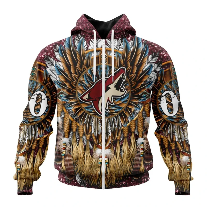 NHL Personalized Name And Number, Arizona Coyotes Special Native Costume Design,QTNHL Personalized Name And Number,080524B2753