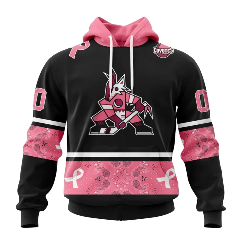 NHL Arizona Coyotes, Specialized Design In Classic Style With Paisley, In October We Wear Pink Breast Cancer,QTNHL080524A3605