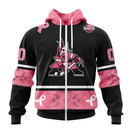 NHL Arizona Coyotes, Specialized Design In Classic Style With Paisley, In October We Wear Pink Breast Cancer,QTNHL 080524B3605