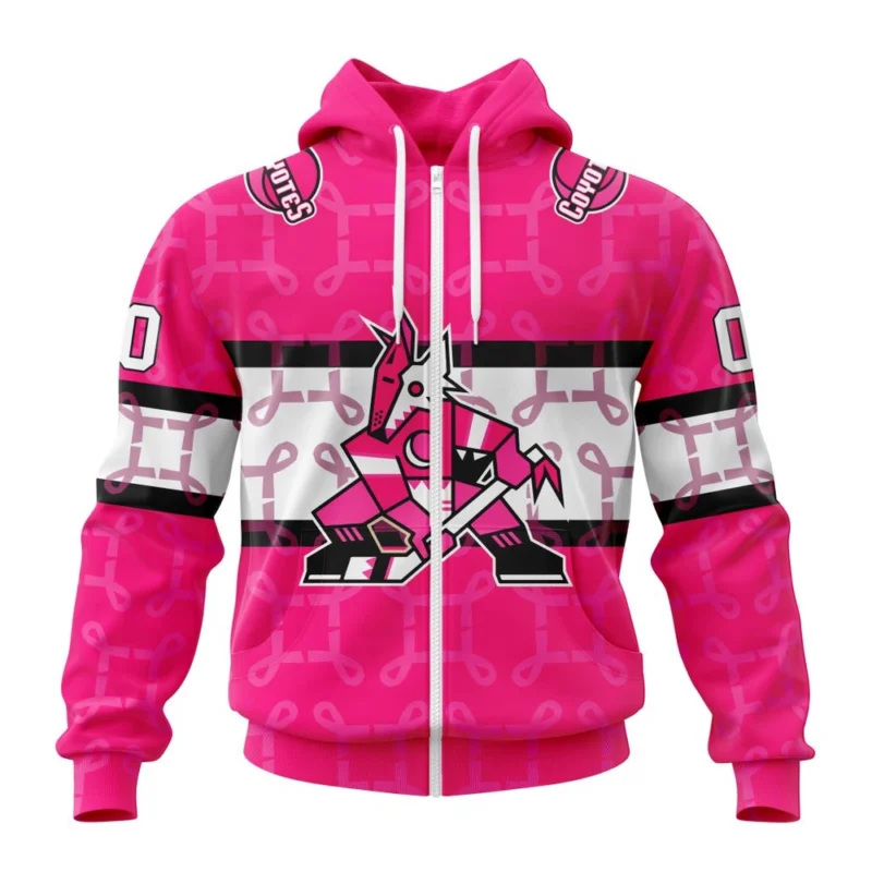 NHL Arizona Coyotes, Specialized Design I Pink I Can, In October We Wear Pink Breast Cancer,QTNHL 080524B3632