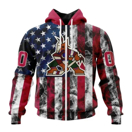 NHL Personalized Name And Number, Arizona Coyotes Special Design For Independence Day The Fourth Of July,QTNHL Personalized Name And Number,080524B504