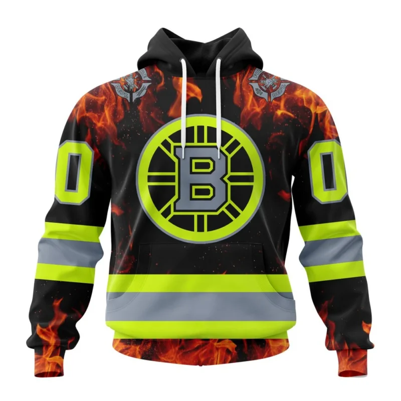 NHL Boston Bruins Special Design Honoring Firefighters,QTNHL080524A1104