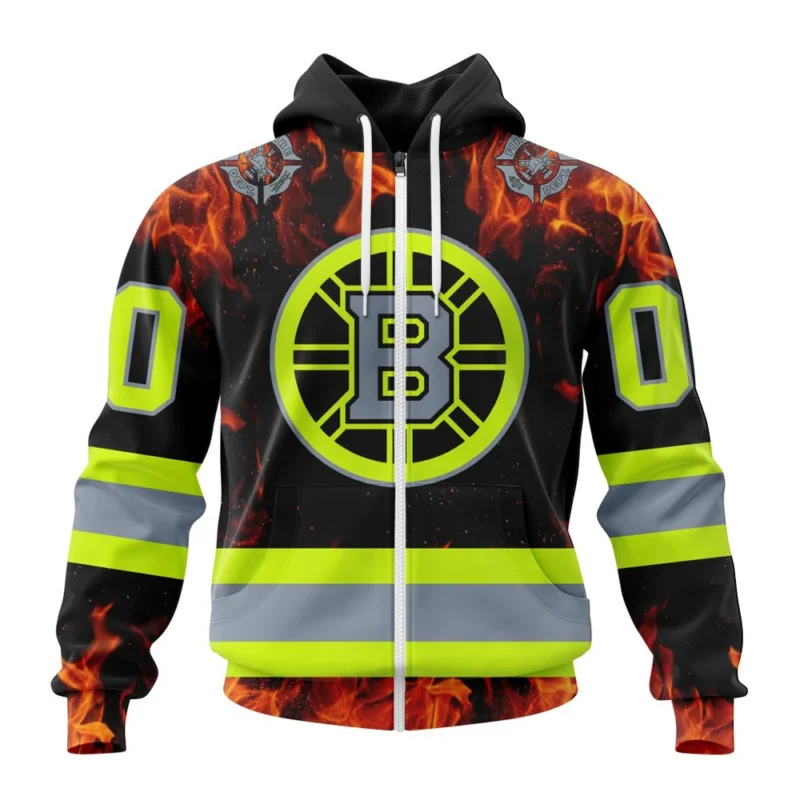 NHL Personalized Name And Number, Boston Bruins Special Design Honoring Firefighters,QTNHL Personalized Name And Number,080524B1104